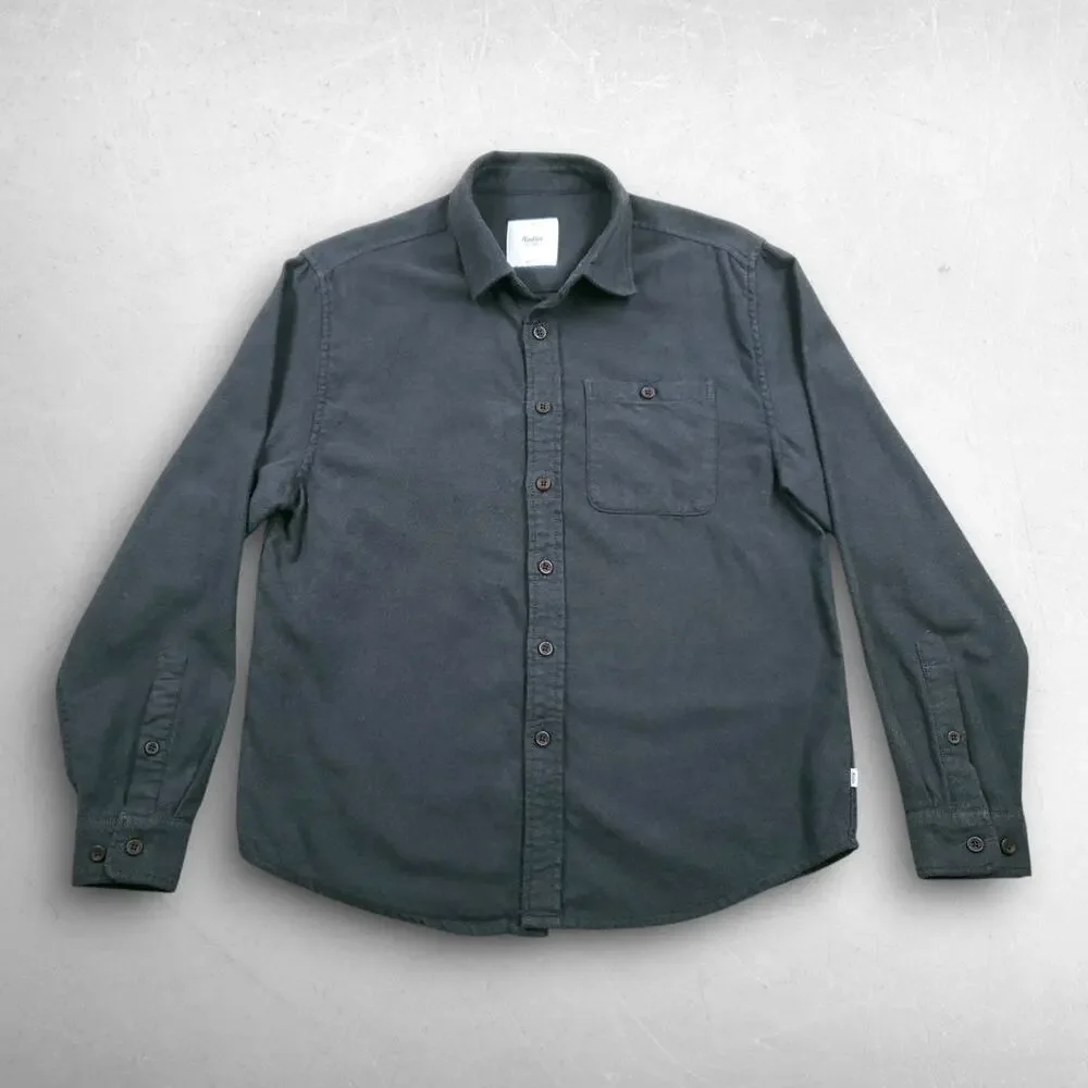 Katin Button Up Flannel Shirt Men S Dark Green Gray Long Sleeve Outdoor